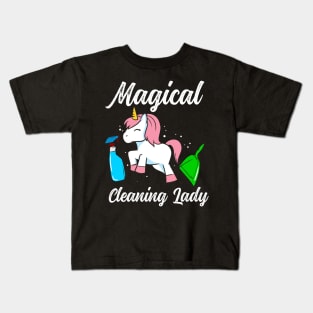 Unicorn cleaning lady Kids T-Shirt